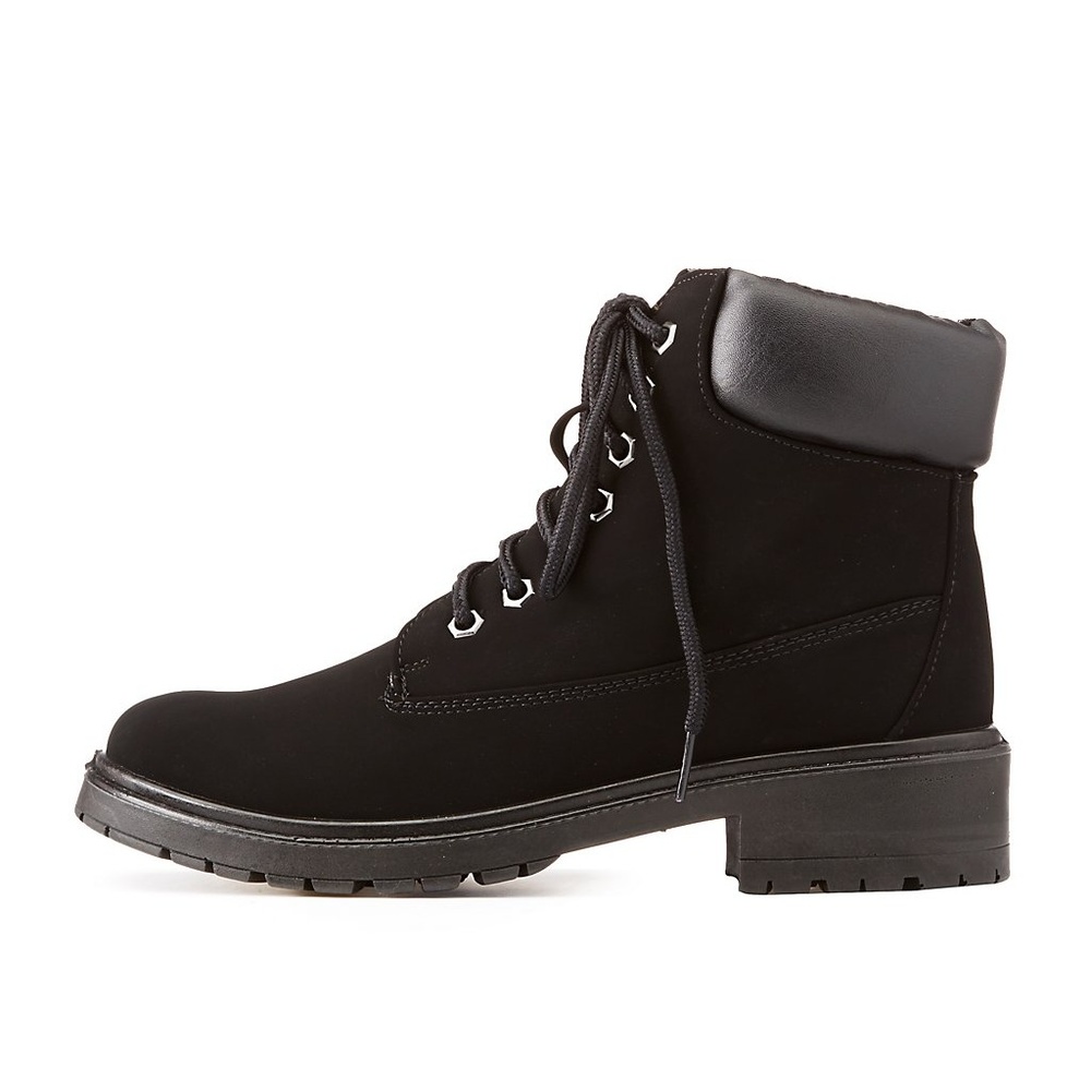 Bamboo Faux Nubuck Lace-Up Boot